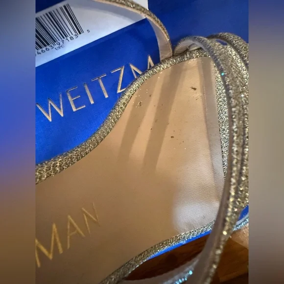 Stuart Weitzman Women’s Melodi Glitter High Heel Sandals Size: 38.5 8 B - Picture 10 of 16